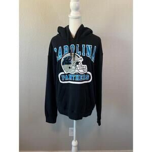 NFL Team Apparel Carolina Panthers Graphic Hoodie Black Size Medium